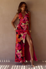 Load image into Gallery viewer, Mabella Halter Maxi Dress - Skye Black
