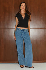Load image into Gallery viewer, Alis Mid Rise Wide Leg Denim Jeans - Light Blue Wash
