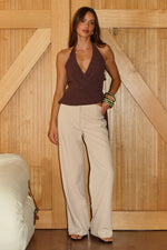 Load image into Gallery viewer, Arlowe Halter Wrap Top - Chocolate
