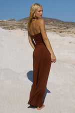 Load image into Gallery viewer, Kamilia Keyhole Twist Maxi Dress - Chocolate
