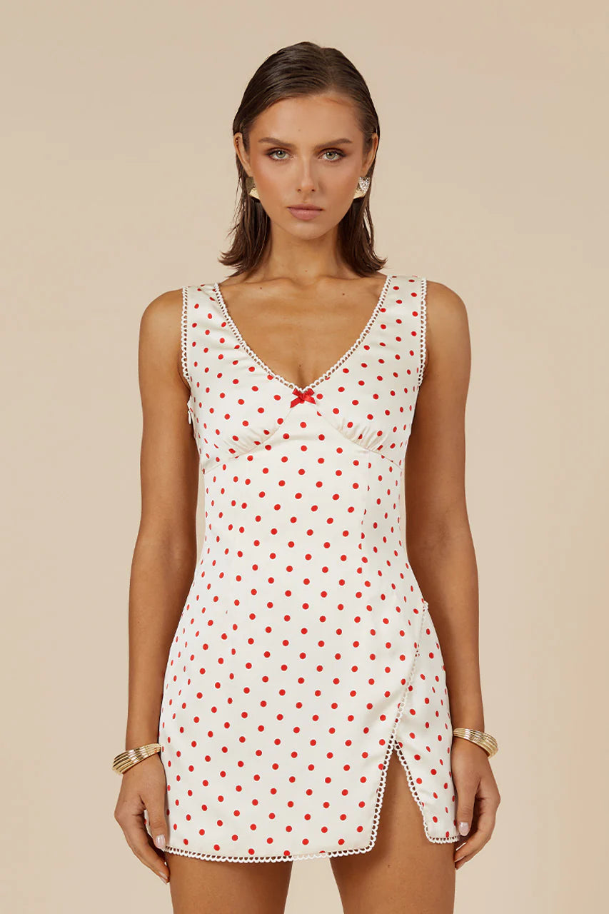 Teresa Mini Dress - White Dot