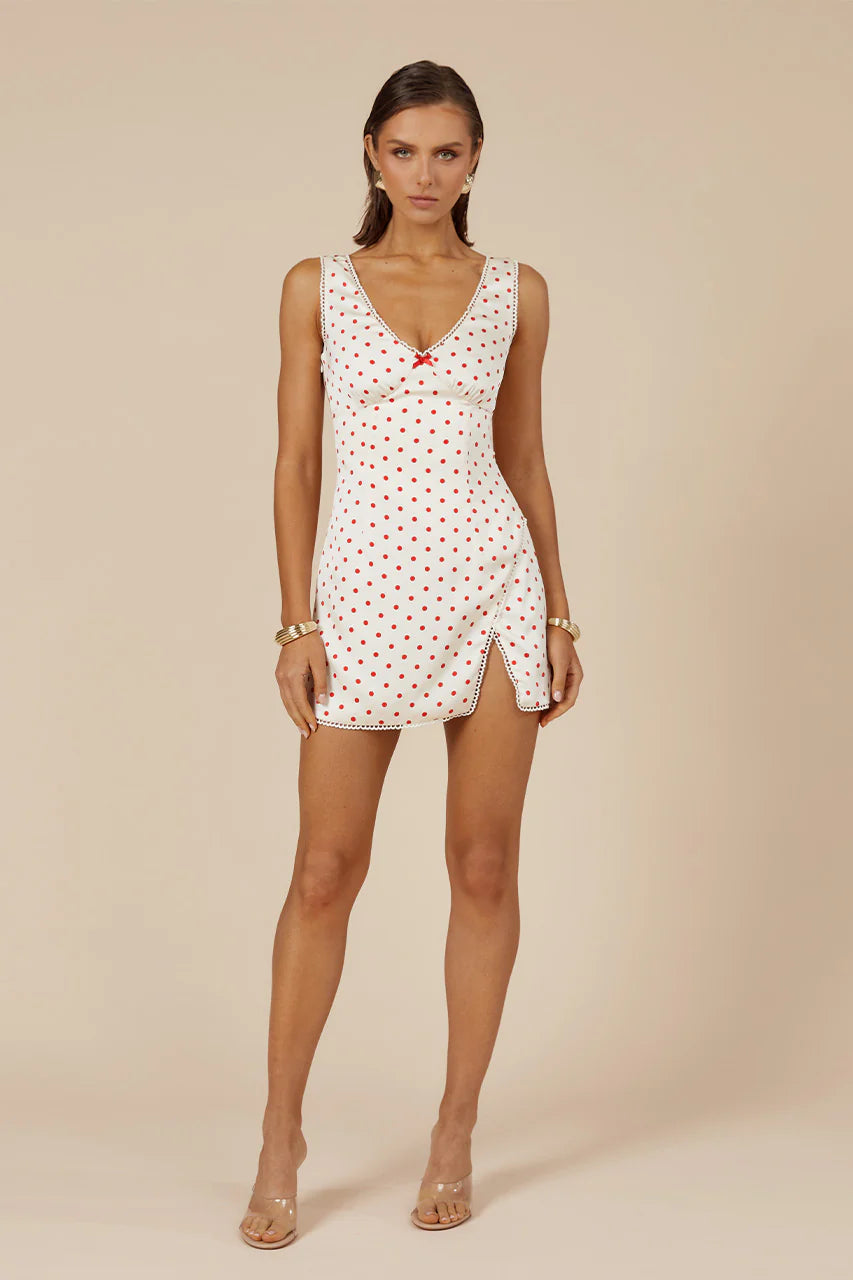 Teresa Mini Dress - White Dot