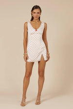 Load image into Gallery viewer, Teresa Mini Dress - White Dot
