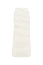 Load image into Gallery viewer, Adalee Ruffle Texture Maxi Skirt - White
