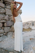 Load image into Gallery viewer, Adalee Ruffle Texture Strapless Top - White
