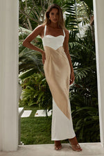 Load image into Gallery viewer, Evita Maxi Dress - White/Sand
