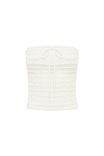 Load image into Gallery viewer, Adalee Ruffle Texture Strapless Top - White
