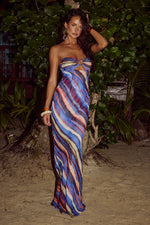 Load image into Gallery viewer, Velzy Strapless Dress - Riveria Print
