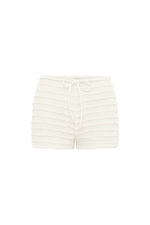 Load image into Gallery viewer, Adalee Ruffle Texture Hot Short - White
