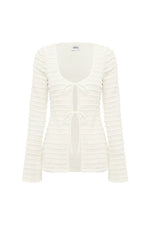 Load image into Gallery viewer, Adalee Ruffle Texture Top - White
