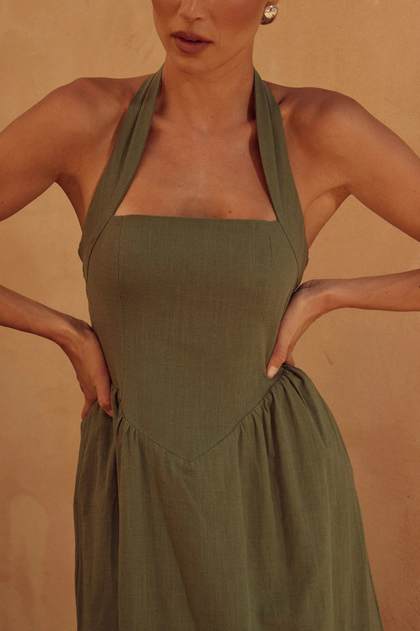 Locklea Midi Dress - Khaki
