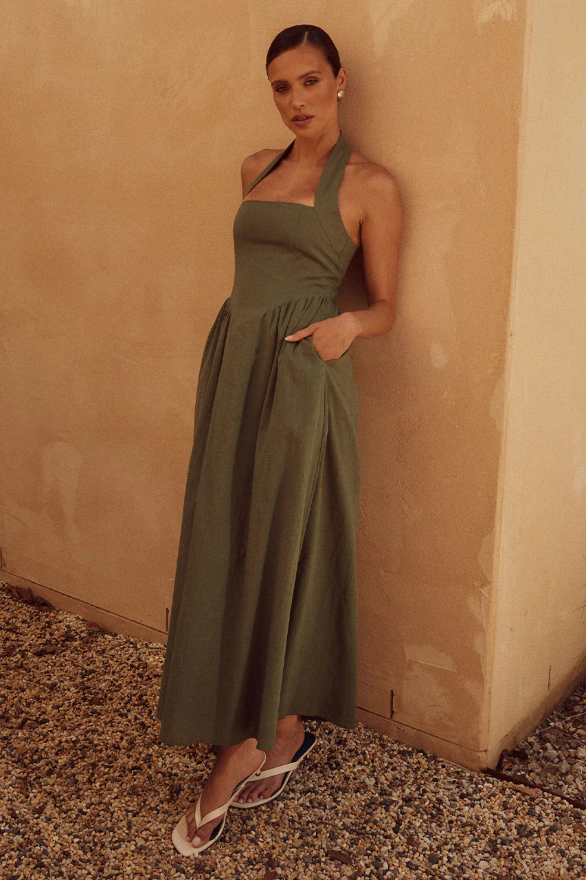 Locklea Midi Dress - Khaki