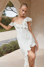 Load image into Gallery viewer, Karlita Maxi Dress - White Polka
