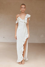 Load image into Gallery viewer, Karlita Maxi Dress - White Polka
