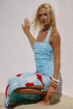 Load image into Gallery viewer, Evie Halter Ruched Midi Dress - Amoree Red
