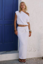 Load image into Gallery viewer, Kamryn Side Tie Maxi Skirt - White
