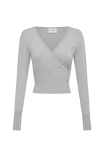 Load image into Gallery viewer, Mira Wrap Ribbed Top - Grey
