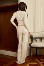 Load image into Gallery viewer, Mira Wrap Ribbed Top - Cream
