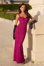 Load image into Gallery viewer, Sarta Lace Maxi Dress - Berry
