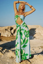 Load image into Gallery viewer, Aubrie Cut Out Halter Maxi Dress -  Amoree Blue
