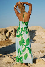 Load image into Gallery viewer, Aubrie Cut Out Halter Maxi Dress -  Amoree Blue
