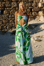 Load image into Gallery viewer, Aubrie Cut Out Halter Maxi Dress -  Amoree Blue
