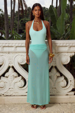 Load image into Gallery viewer, Agenta Ruched Waist Maxi Skirt - Sea Foam
