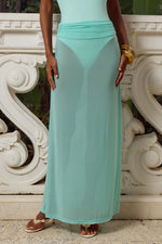 Load image into Gallery viewer, Agenta Ruched Waist Maxi Skirt - Sea Foam
