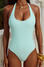 Load image into Gallery viewer, Agenta Scoop Halter Bodysuit - Sea Foam
