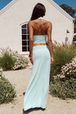 Load image into Gallery viewer, Claudia Lace Waistband Maxi Skirt - Aqua
