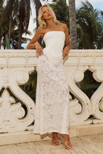 Load image into Gallery viewer, Lakita Strapless Lace Maxi Dress - White
