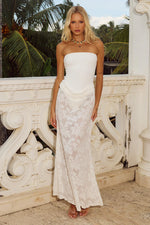 Load image into Gallery viewer, Lakita Strapless Lace Maxi Dress - White
