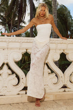 Load image into Gallery viewer, Lakita Strapless Lace Maxi Dress - White
