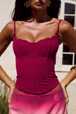 Load image into Gallery viewer, Valerie Lace Trim Bustier - Plum

