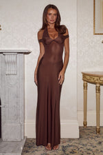 Load image into Gallery viewer, Cicely Halter Maxi Dress - Chocolate
