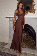 Load image into Gallery viewer, Cicely Halter Maxi Dress - Chocolate
