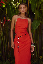 Load image into Gallery viewer, Madelena Midi Dress - Orange
