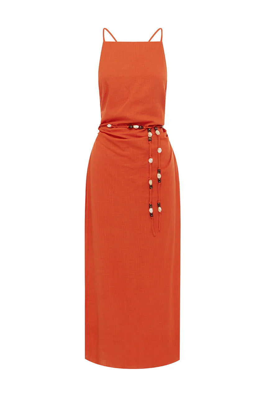 Madelena Midi Dress - Orange
