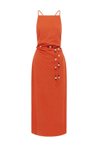 Madelena Midi Dress - Orange