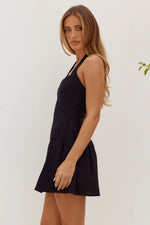 Load image into Gallery viewer, Amphora Halter Mini Dress - Black
