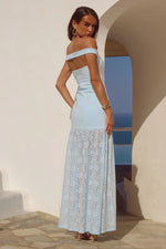 Load image into Gallery viewer, Shayla Off Shoulder Maxi Dress - Bluebell
