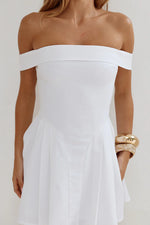 Load image into Gallery viewer, Bolta Off Shoulder Mini Dress - White
