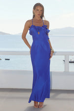 Load image into Gallery viewer, Avalee Frill Trim Maxi Dress - Sapphire
