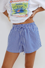Load image into Gallery viewer, Tilka Elasticated Tie Waist Short - Blue Stripe
