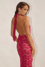 Load image into Gallery viewer, Kylo Plunge Cowl Maxi Dress - Berry
