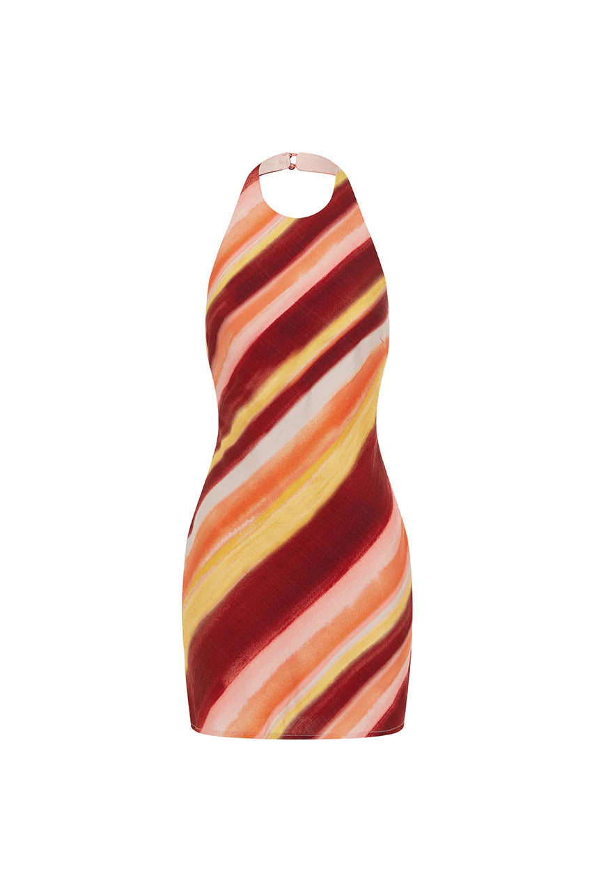 Odyssey Mini Dress - Peach Stripe