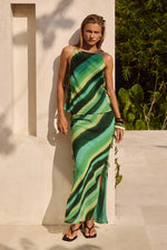 Load image into Gallery viewer, Loralei Maxi Skirt - Green Stripe
