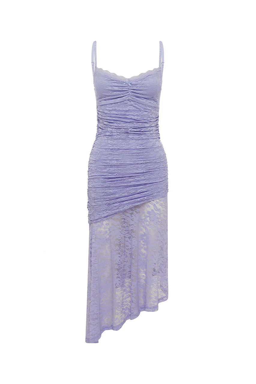 Dia Asymmetrical Hem Midi Dress - Bluebell