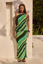 Load image into Gallery viewer, Loralei Maxi Skirt - Green Stripe
