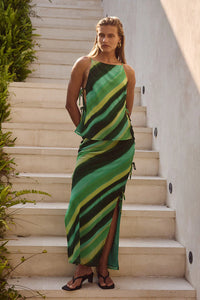 Loralei Maxi Skirt - Green Stripe